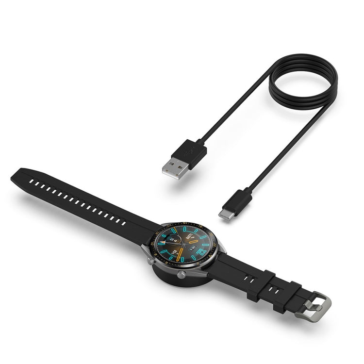 1m Plastik Ladestation passer til Smartwatch - Sort#serie_3