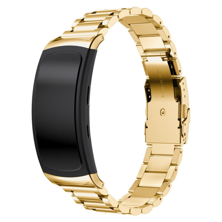Rigtigt pænt Samsung Gear Fit2 Metal Rem - Guld#serie_1