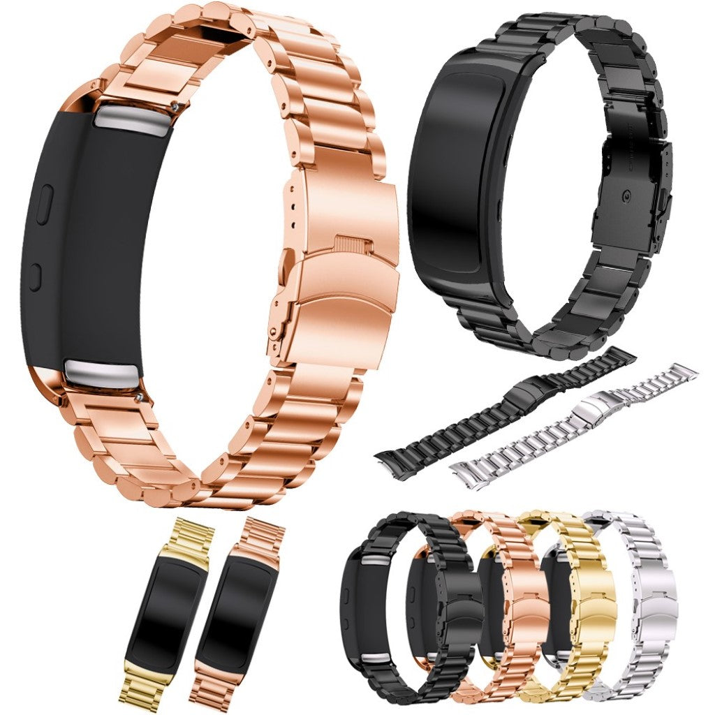 Rigtigt pænt Samsung Gear Fit2 Metal Rem - Sølv#serie_3