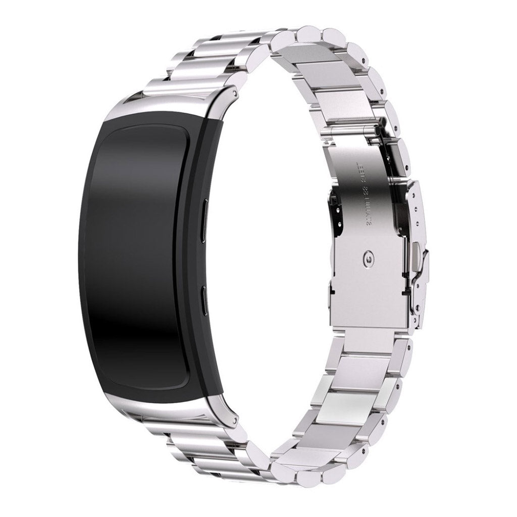 Rigtigt pænt Samsung Gear Fit2 Metal Rem - Sølv#serie_3