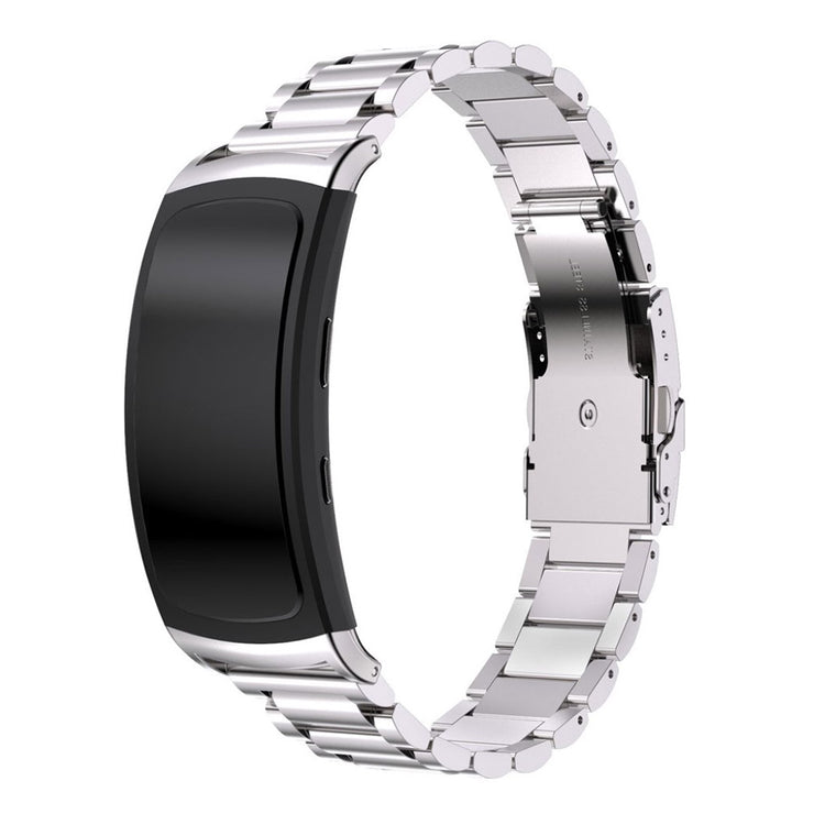 Rigtigt pænt Samsung Gear Fit2 Metal Rem - Sølv#serie_3