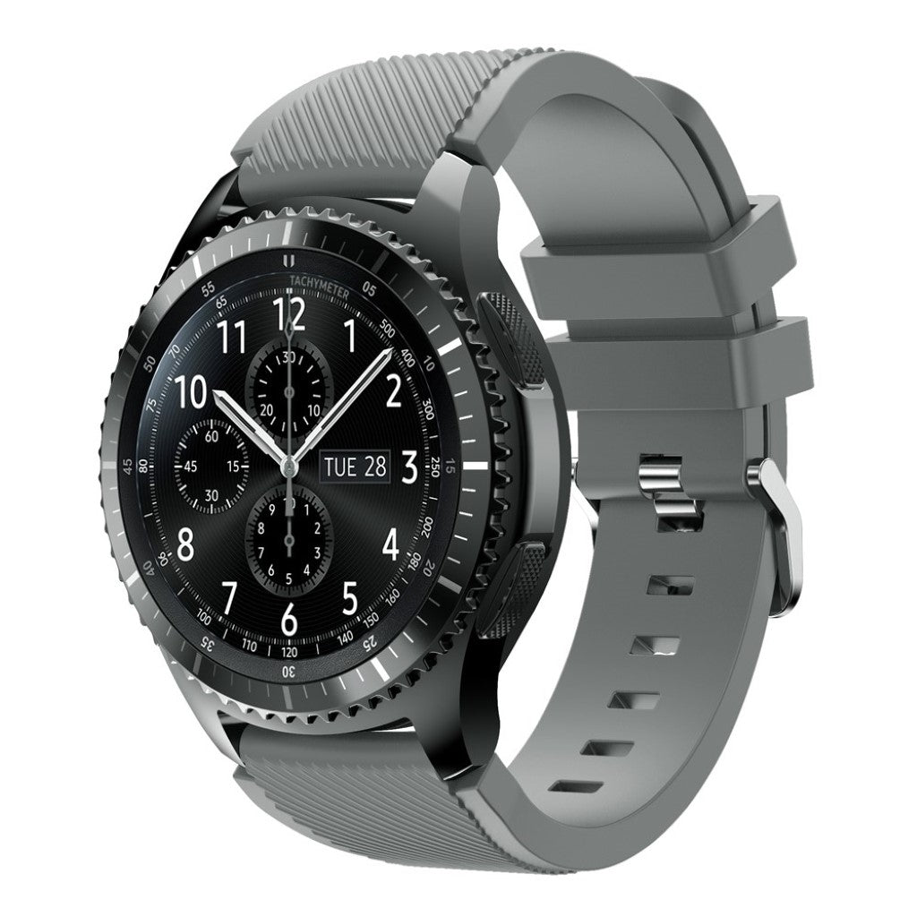Fantastisk Samsung Gear S3 Silikone Rem - Sølv#serie_14