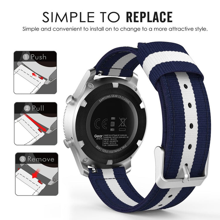 Rigtigt fed Samsung Gear S3 Nylon Rem - Flerfarvet#serie_4