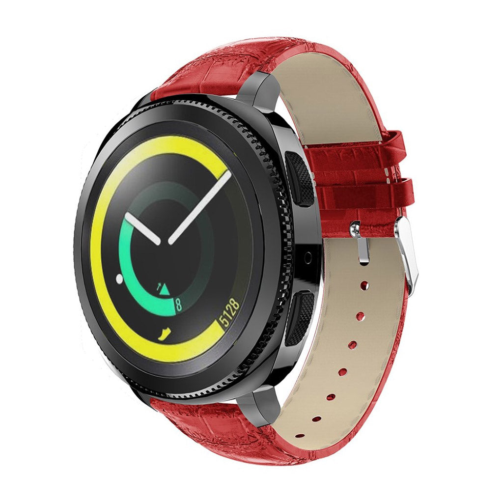 Vildt nydelig Samsung Gear Sport Ægte læder Rem - Rød#serie_3