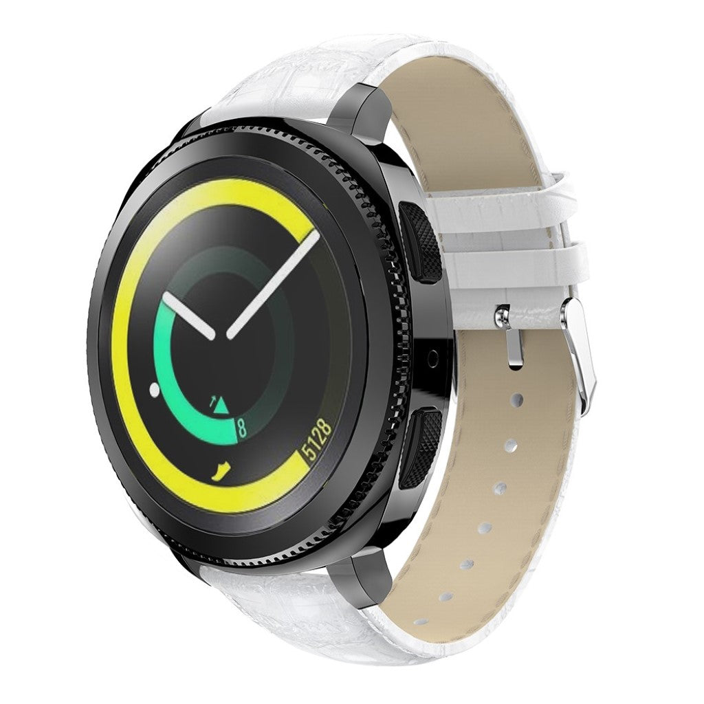 Vildt nydelig Samsung Gear Sport Ægte læder Rem - Hvid#serie_4