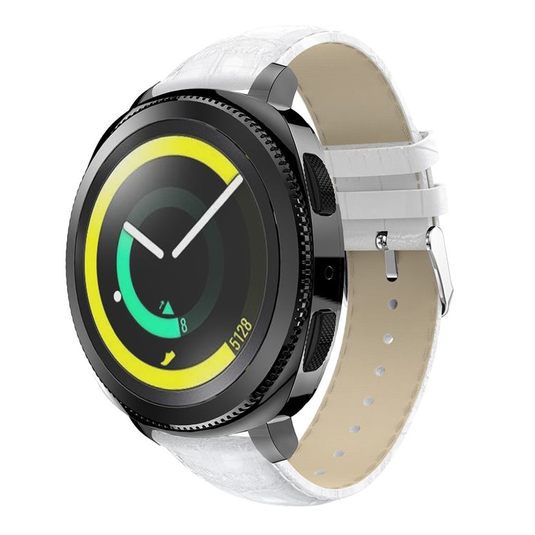 Vildt nydelig Samsung Gear Sport Ægte læder Rem - Hvid#serie_4