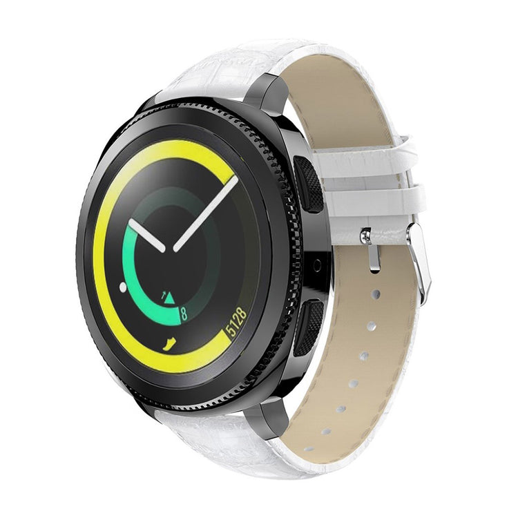 Vildt nydelig Samsung Gear Sport Ægte læder Rem - Hvid#serie_4