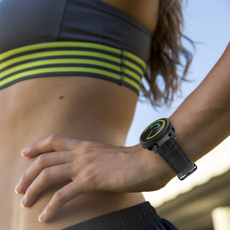 Vildt nydelig Samsung Gear Sport Ægte læder Rem - Sort#serie_5