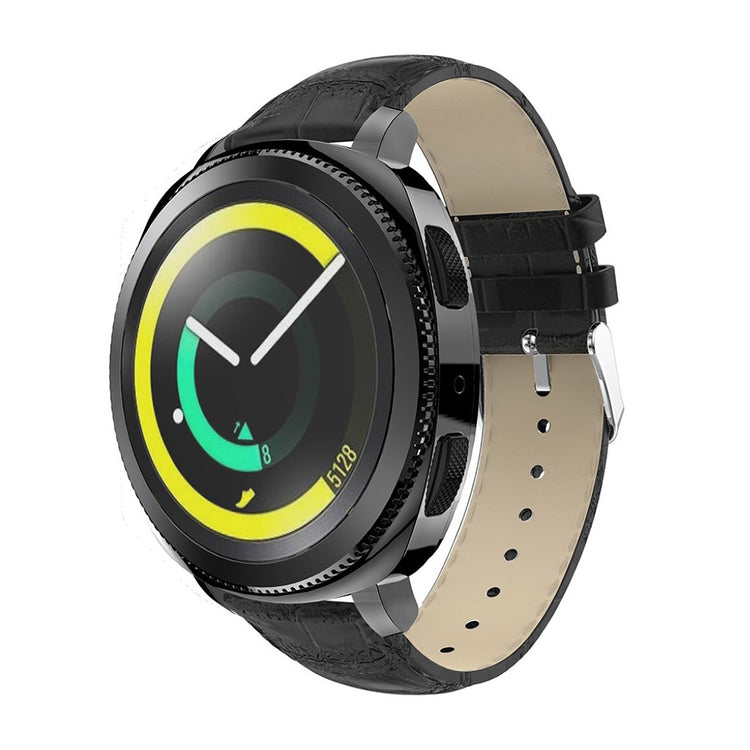 Vildt nydelig Samsung Gear Sport Ægte læder Rem - Sort#serie_5