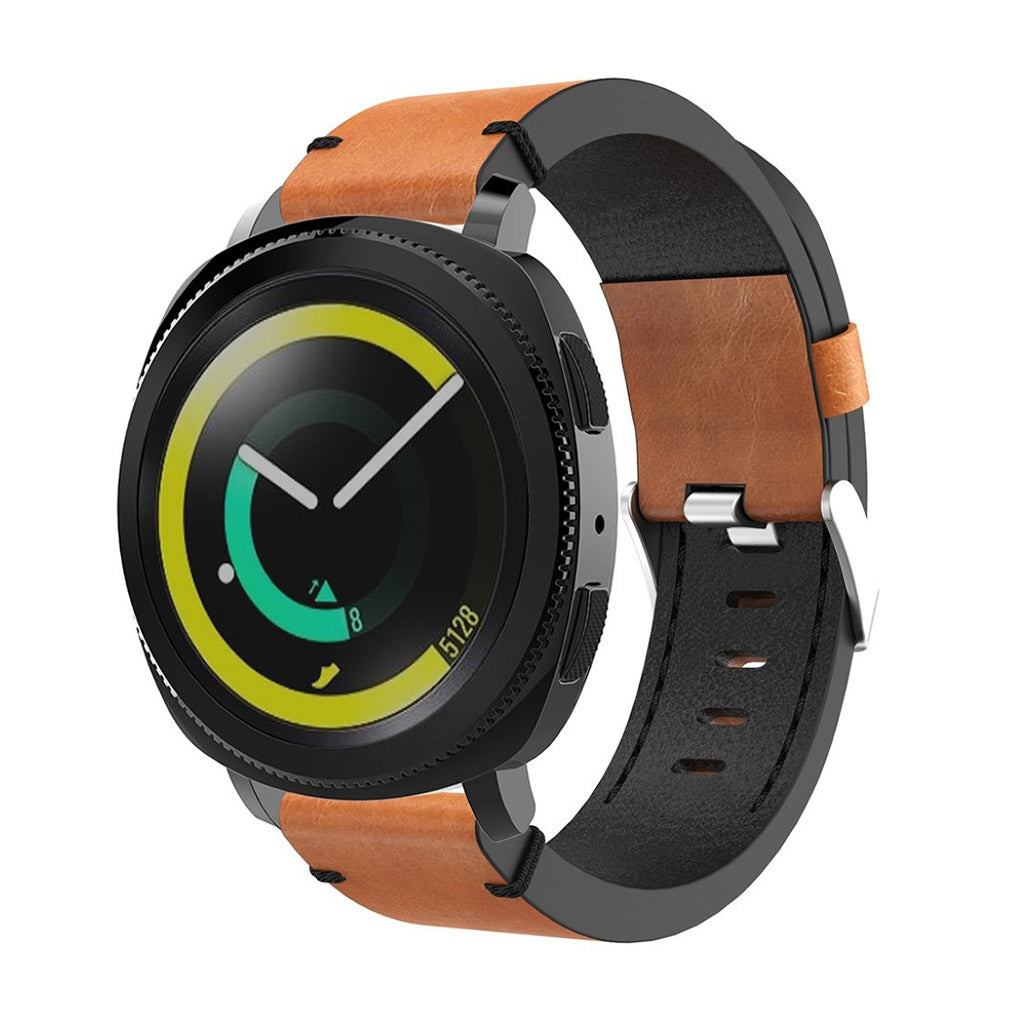 Fortrinligt Samsung Gear Sport Ægte læder Rem - Brun#serie_1