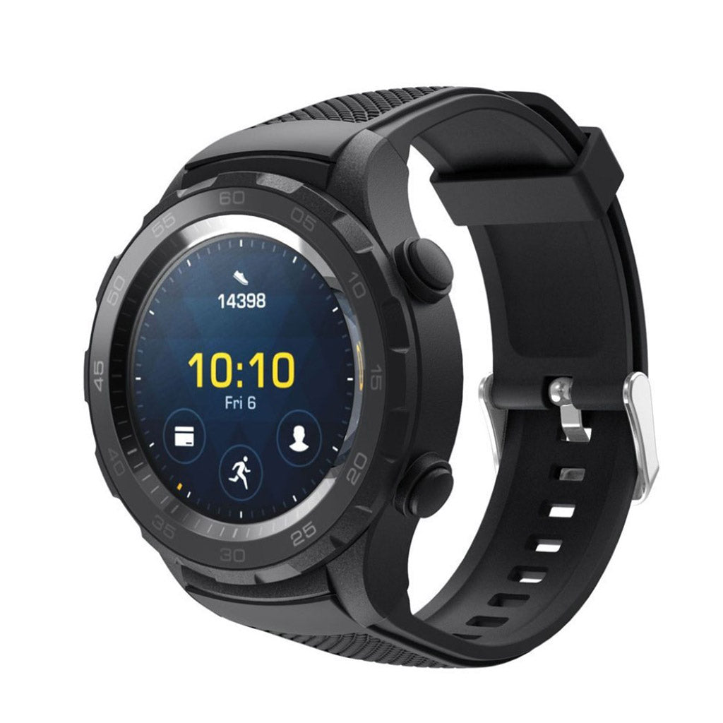 Meget nydelig Huawei Watch 2 Silikone Rem - Sort#serie_8