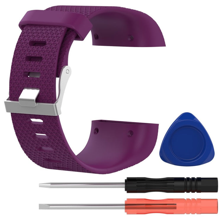 Rigtigt fantastisk Fitbit Surge Metal og Plastik Rem - Lilla#serie_2