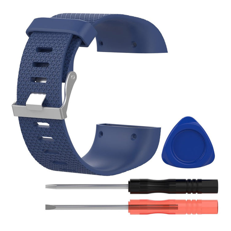 Rigtigt fantastisk Fitbit Surge Metal og Plastik Rem - Blå#serie_3