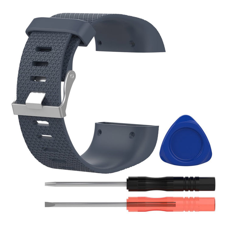 Rigtigt fantastisk Fitbit Surge Metal og Plastik Rem - Sølv#serie_5