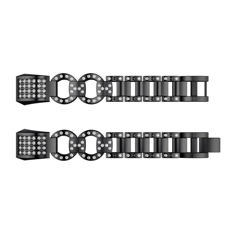 Meget nydelig Fitbit Alta HR Metal og Rhinsten Rem - Sort#serie_4