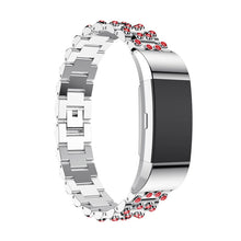 Mega fint Fitbit Charge 2 Metal og Rhinsten Rem - Sølv#serie_1