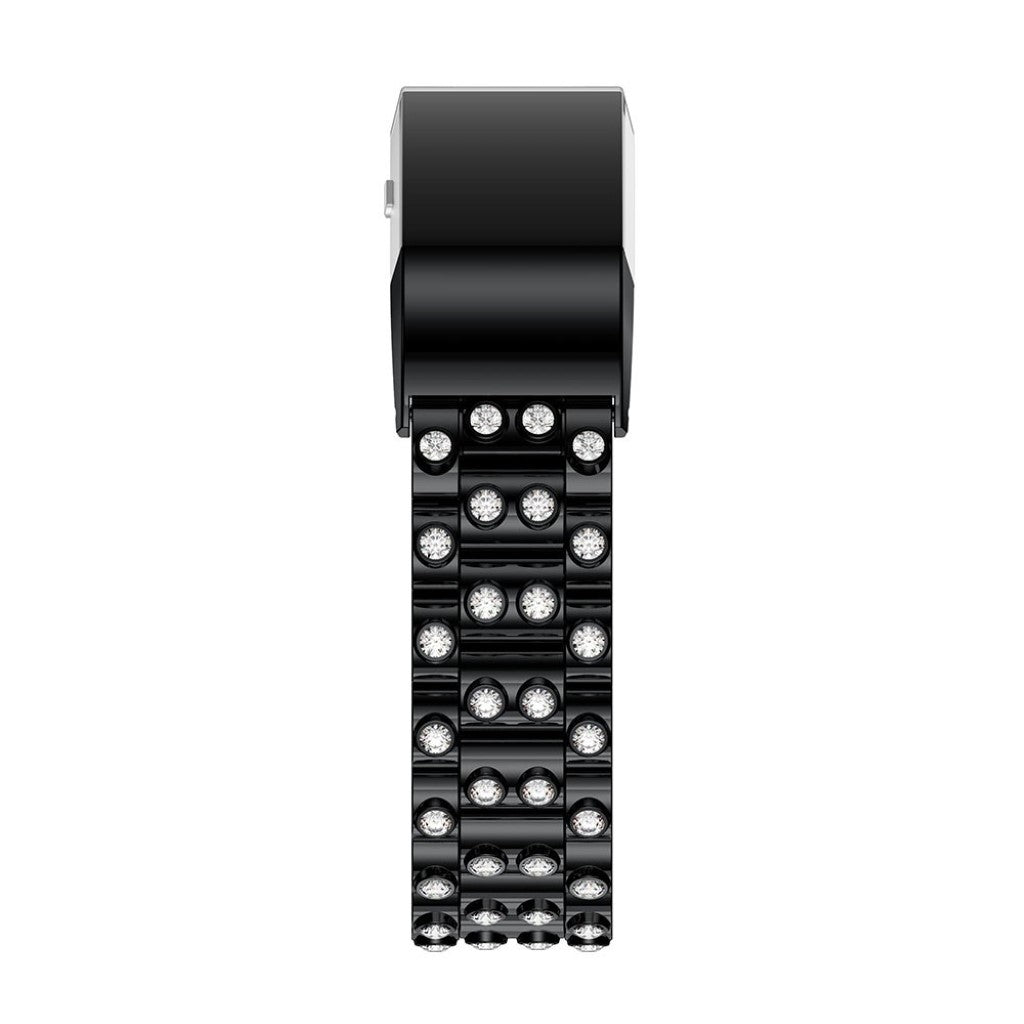 Mega fint Fitbit Charge 2 Metal og Rhinsten Rem - Sort#serie_6