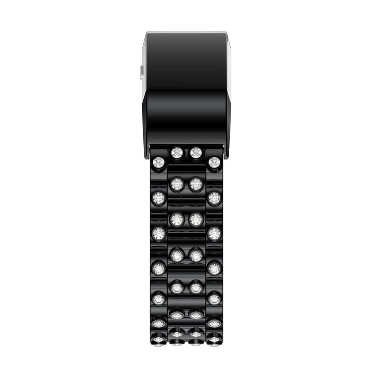 Mega fint Fitbit Charge 2 Metal og Rhinsten Rem - Sort#serie_6