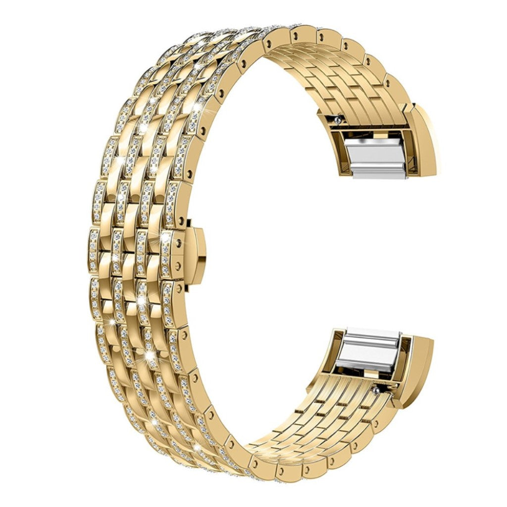 Meget skøn Fitbit Charge 2 Metal og Rhinsten Rem - Guld#serie_3
