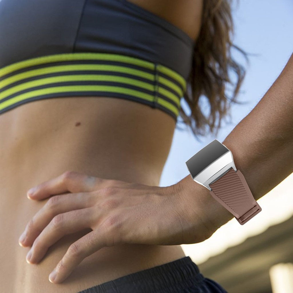 Helt vildt slidstærk Fitbit Ionic Silikone Rem - Brun#serie_1