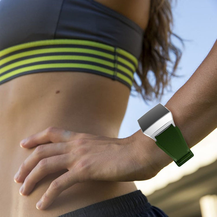 Helt vildt slidstærk Fitbit Ionic Silikone Rem - Grøn#serie_7