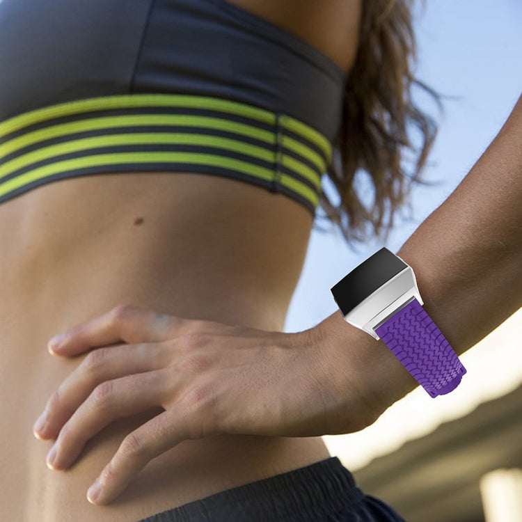 Vildt kønt Fitbit Ionic Silikone Rem - Lilla#serie_2