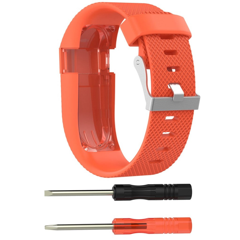 Vildt fantastisk Fitbit Charge HR Silikone Rem - Størrelse: L - Orange#serie_13