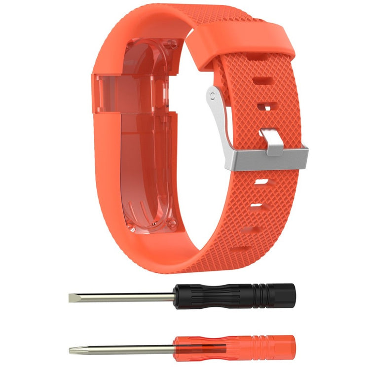 Vildt fantastisk Fitbit Charge HR Silikone Rem - Størrelse: L - Orange#serie_13