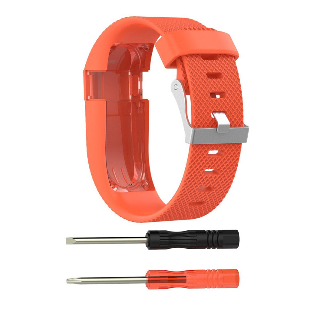 Vildt fantastisk Fitbit Charge HR Silikone Rem - Størrelse: L - Orange#serie_14