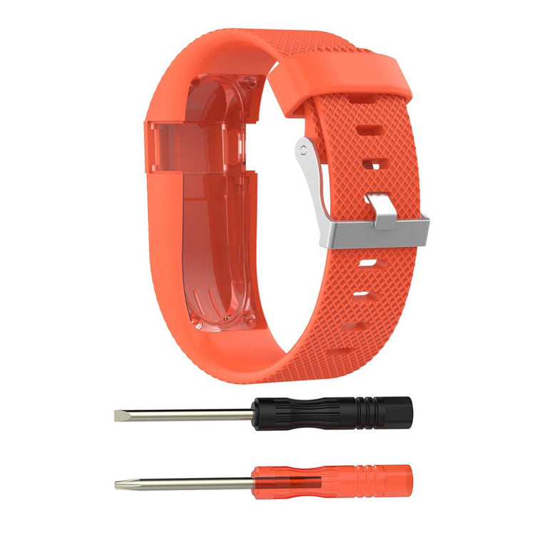 Vildt fantastisk Fitbit Charge HR Silikone Rem - Størrelse: L - Orange#serie_14