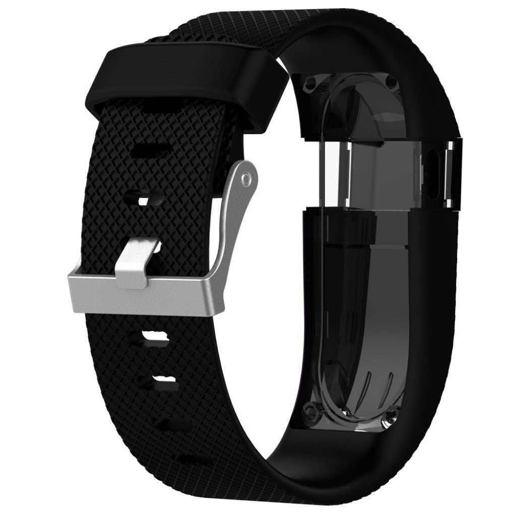 Vildt fantastisk Fitbit Charge HR Silikone Rem - Størrelse: L - Sort#serie_16