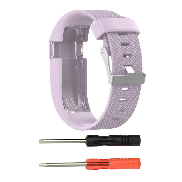 Vildt fantastisk Fitbit Charge HR Silikone Rem - Størrelse: L - Lilla#serie_3