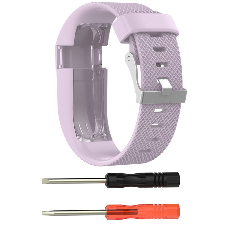 Vildt fantastisk Fitbit Charge HR Silikone Rem - Størrelse: L - Lilla#serie_4