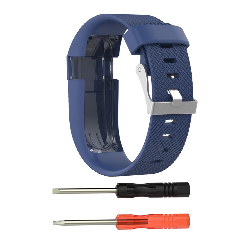 Vildt fantastisk Fitbit Charge HR Silikone Rem - Størrelse: L - Blå#serie_7
