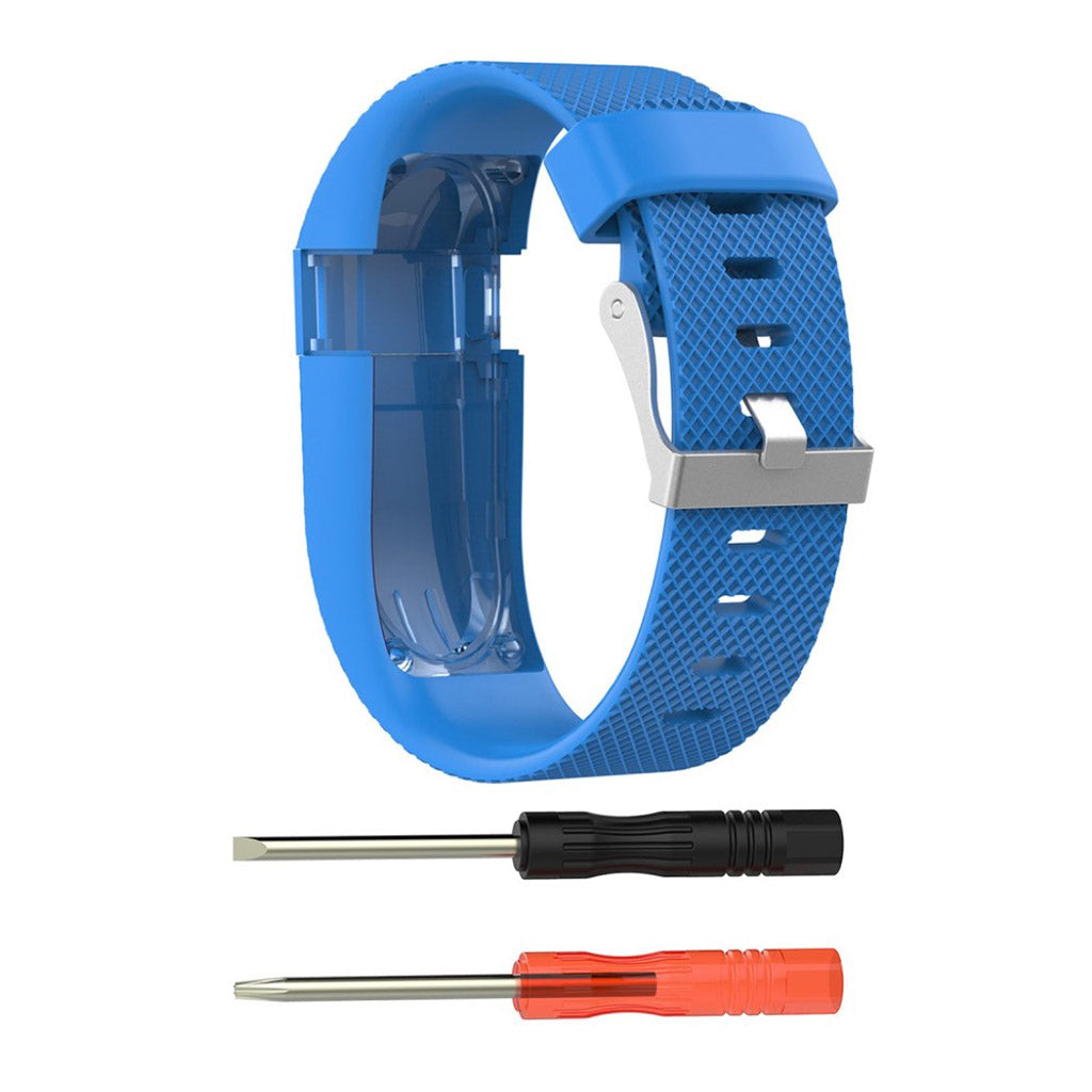 Vildt fantastisk Fitbit Charge HR Silikone Rem - Størrelse: L - Blå#serie_9