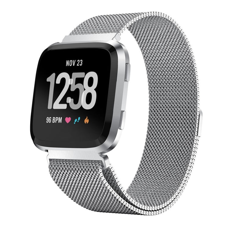 Rigtigt smuk Fitbit Versa Metal Rem - Sølv#serie_2
