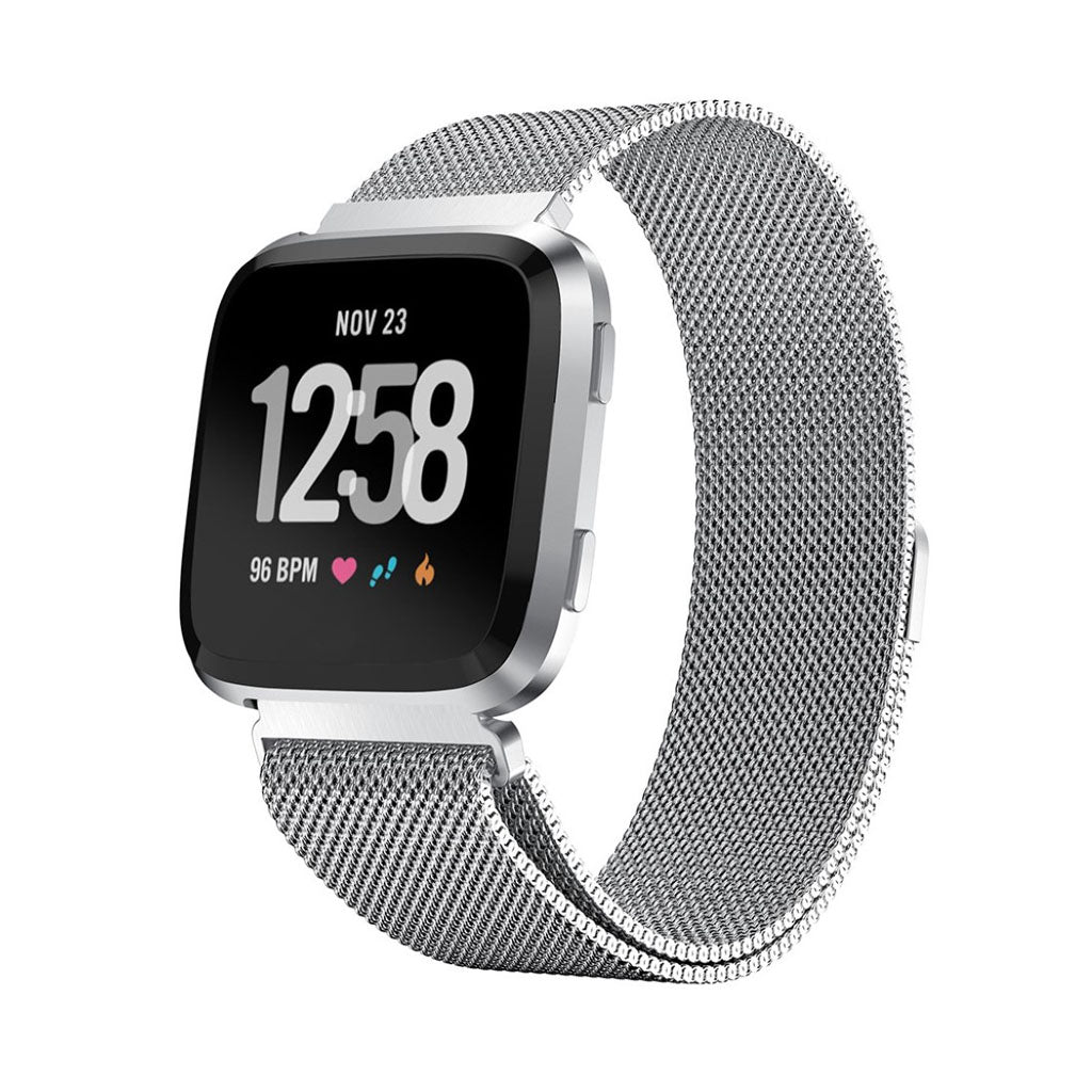 Rigtigt smuk Fitbit Versa Metal Rem - Sølv#serie_2