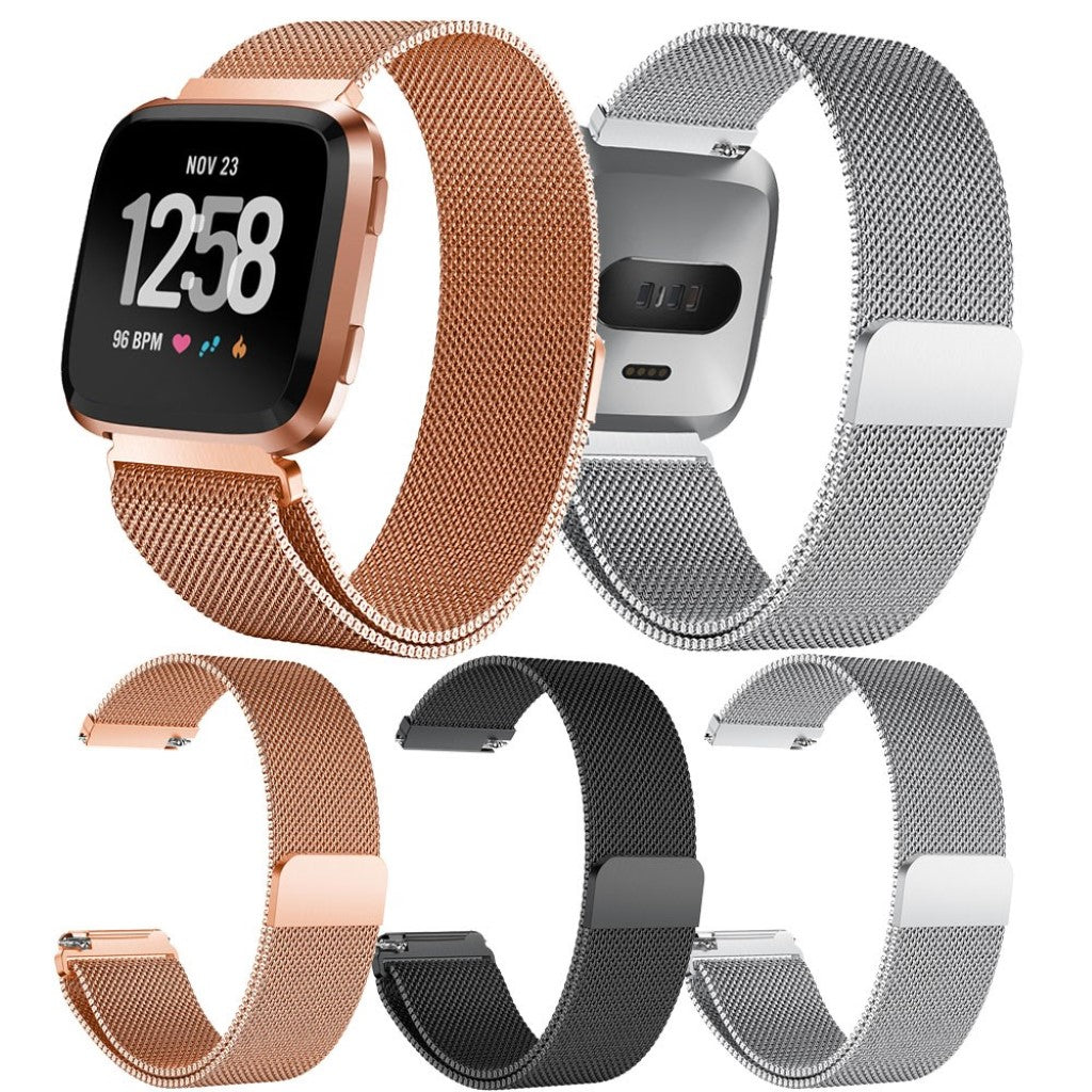 Rigtigt smuk Fitbit Versa Metal Rem - Sort#serie_3