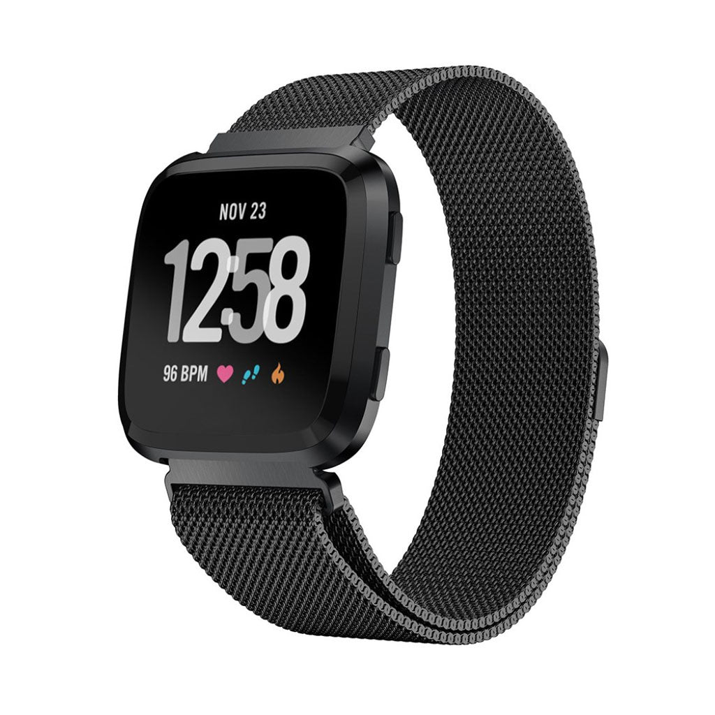 Rigtigt smuk Fitbit Versa Metal Rem - Sort#serie_3