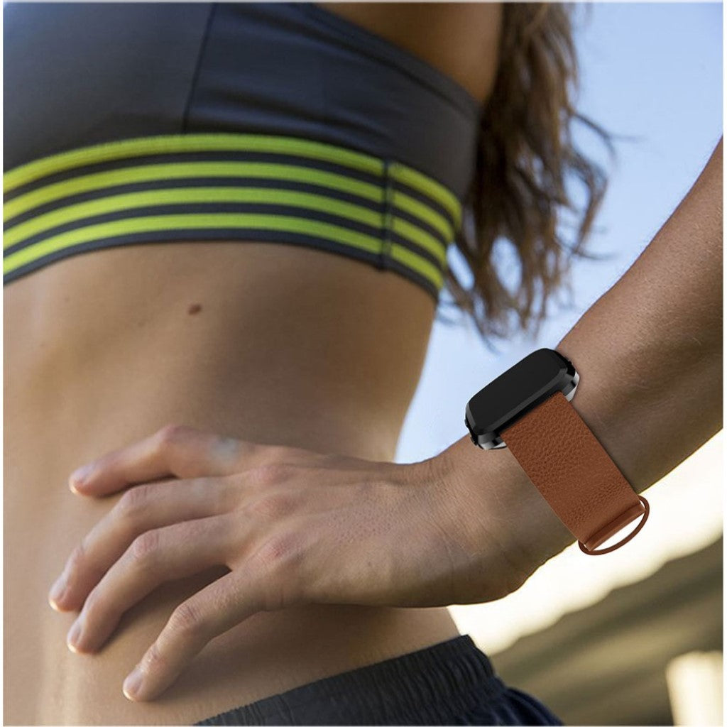 Flot Fitbit Versa Ægte læder Rem - Brun#serie_1