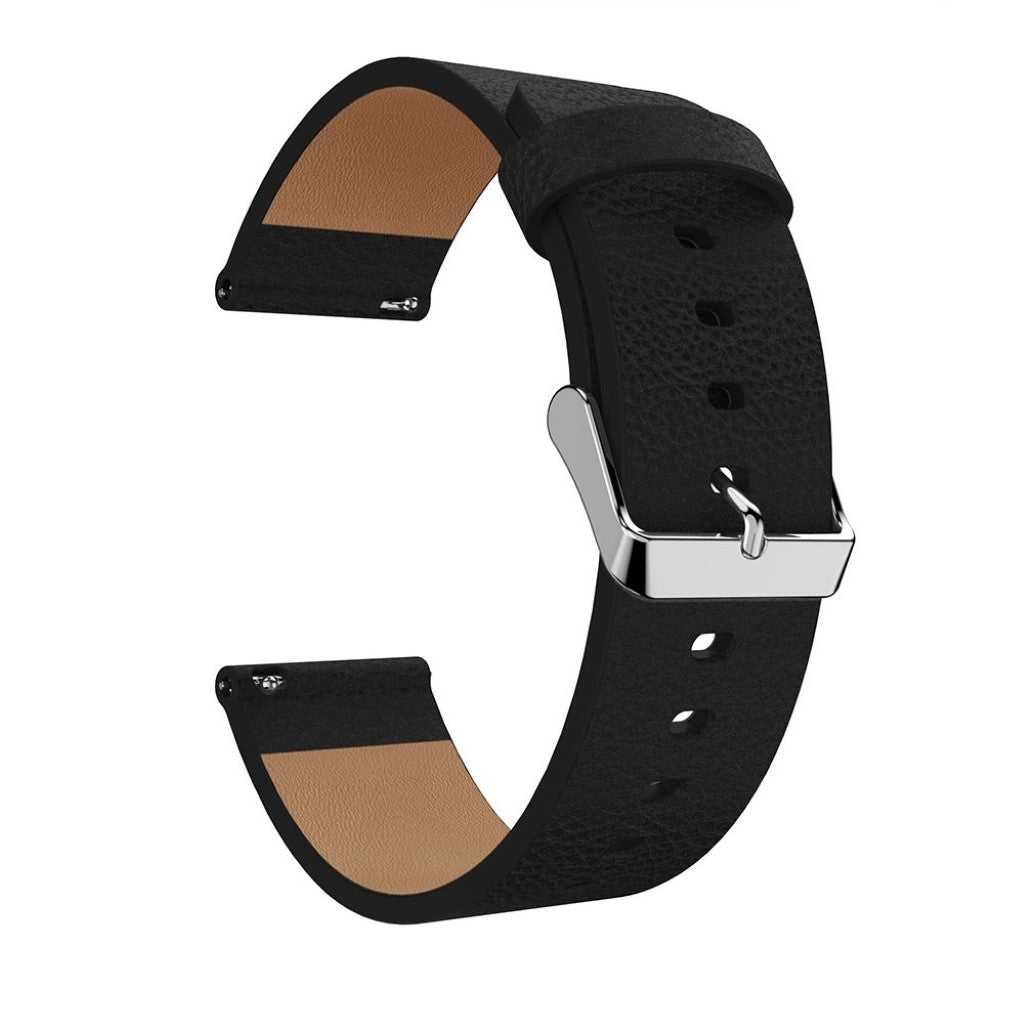 Flot Fitbit Versa Ægte læder Rem - Sort#serie_3