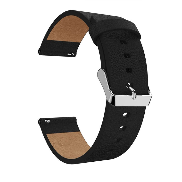 Flot Fitbit Versa Ægte læder Rem - Sort#serie_3