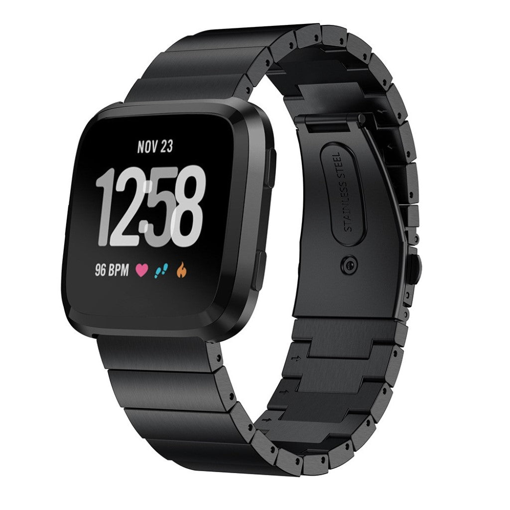 Rigtigt fint Fitbit Versa Metal Rem - Sort#serie_2