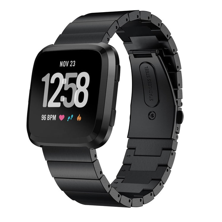 Rigtigt fint Fitbit Versa Metal Rem - Sort#serie_2
