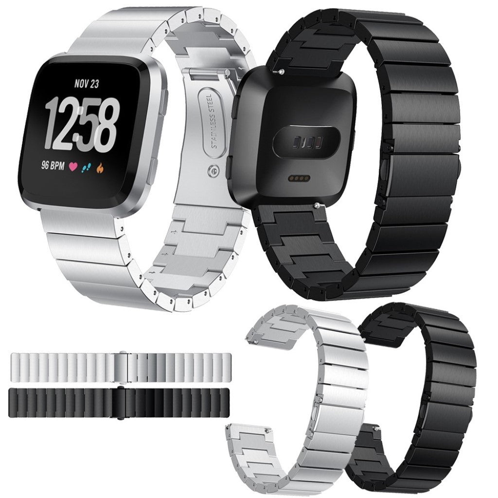 Rigtigt fint Fitbit Versa Metal Rem - Sort#serie_2