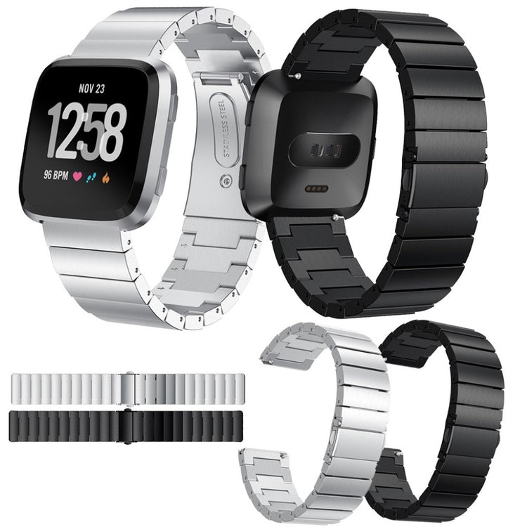 Rigtigt fint Fitbit Versa Metal Rem - Sort#serie_2