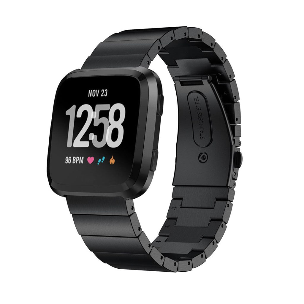 Rigtigt fint Fitbit Versa Metal Rem - Sort#serie_2
