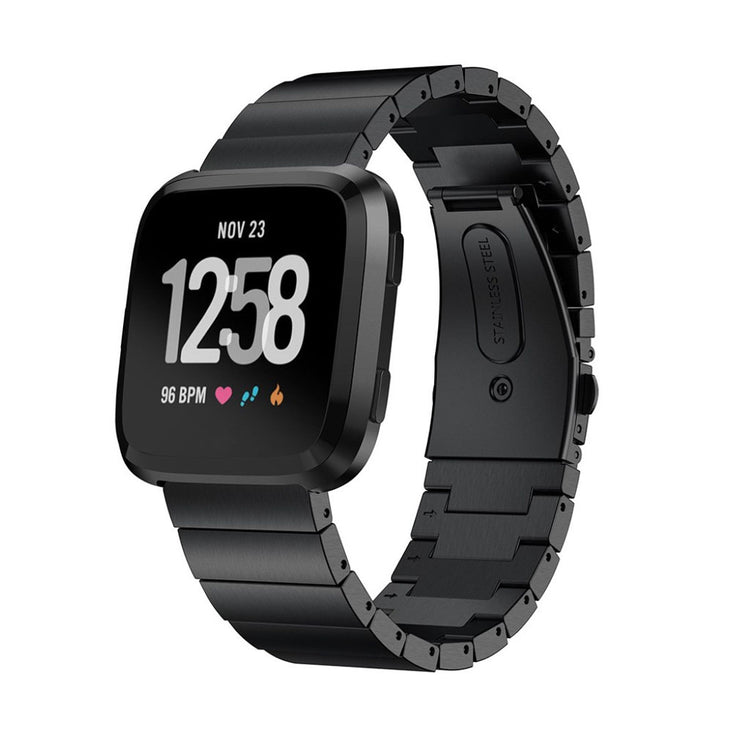 Rigtigt fint Fitbit Versa Metal Rem - Sort#serie_2