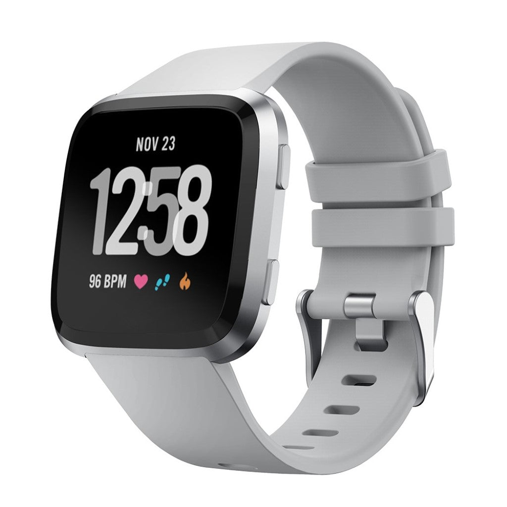 Vildt rart Fitbit Versa Silikone Rem - Sølv#serie_4