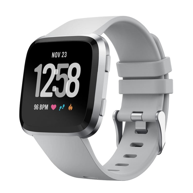 Vildt rart Fitbit Versa Silikone Rem - Sølv#serie_4